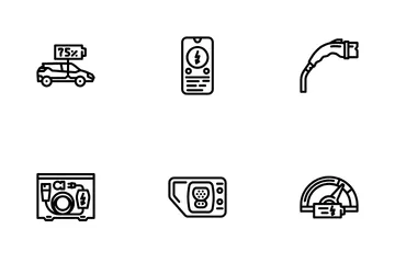 Electric Car Charging Icon Pack