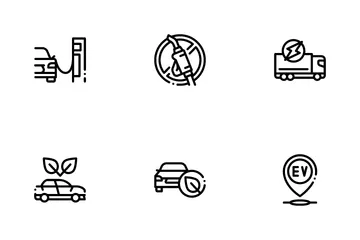 Electric Car Transport Icon Pack
