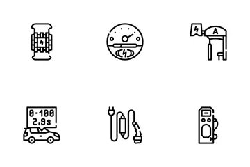 Electric Car Vehicle Icon Pack