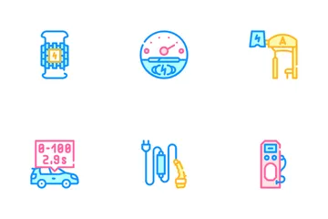 Electric Car Vehicle Icon Pack