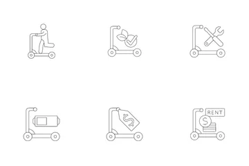 Electric Scooter Line Pack Icon Pack