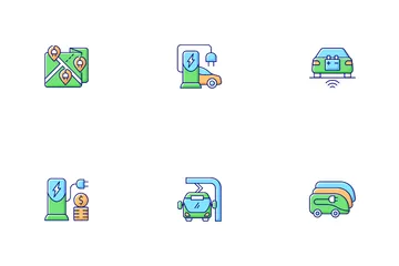 Electric Vehicle Charging Icon Pack