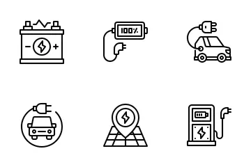 Electric Vehicle Icon Pack