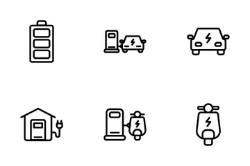 Electric Vehicle Icon Pack