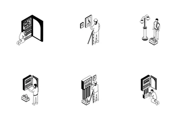 Electrician Profession Icon Pack