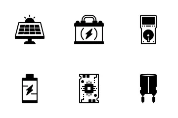Electrician Tools And Elements Icon Pack