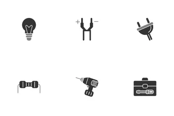 Electrician Tools And Elements Icon Pack