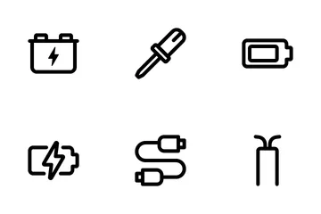 Electrician Tools And Elements Icon Pack