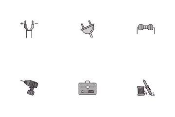 Electrician Tools And Elements Icon Pack