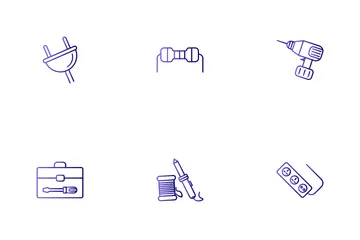 Electrician Tools And Elements Icon Pack