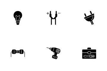 Electrician Tools And Elements Icon Pack