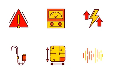 Electrician Tools And Parts Icon Pack