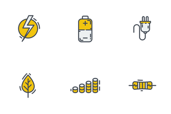 Electricity Colored Outline Icon Pack