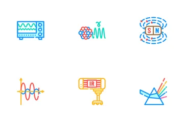 Electromagnetic Science Physics Icon Pack