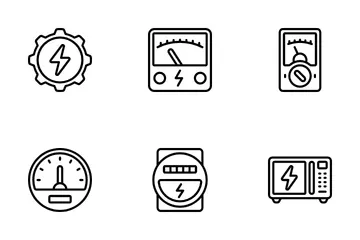Elektrizität und Strom Symbolpack