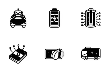 Elektrisches Fahrzeug Icon Pack