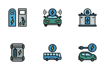 Elektrisches Fahrzeug Symbolpack