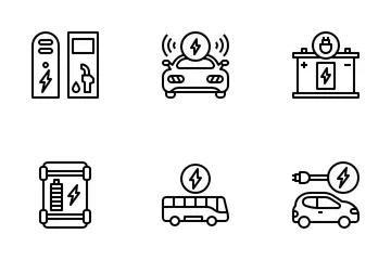 Elektrisches Fahrzeug Symbolpack