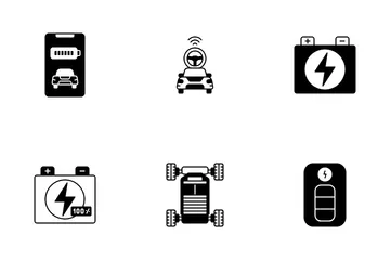 Elektrisches Fahrzeug Icon Pack