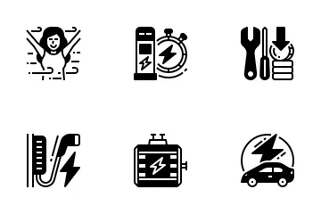 Elektrisches Fahrzeug Icon Pack