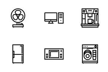 Übersicht über Elektronik und Haushaltsgeräte Symbolpack