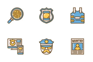 Elementi di polizia Icon Pack