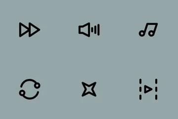 Elementi multimediali 80p Icon Pack