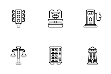 Elemento de la ciudad Icon Pack