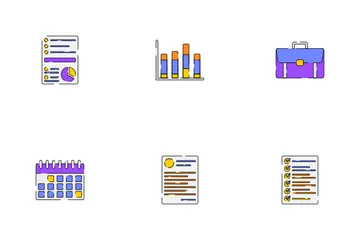 Elementos de oficina y negocios Paquete de Iconos