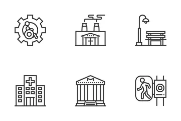 Elementos da cidade Pacote de Ícones