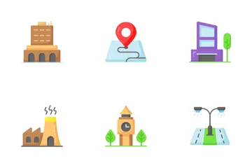 Elementos da cidade Pacote de Ícones