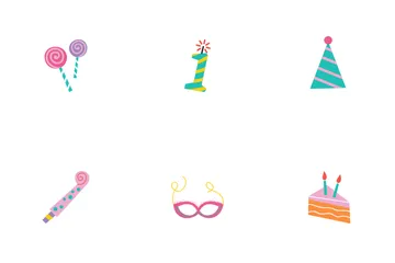 Elementos de cumpleaños Paquete de Iconos