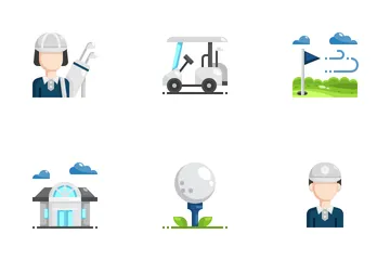 Elementos de golf Paquete de Iconos