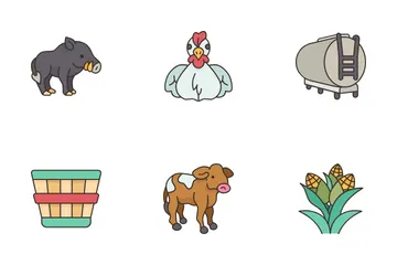 Elementos de la granja Paquete de Iconos