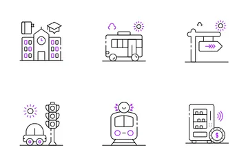 Elementos de la ciudad Paquete de Iconos