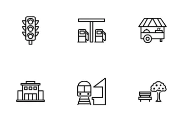 Elementos de la ciudad Icon Pack