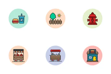 Elementos de la ciudad Paquete de Iconos