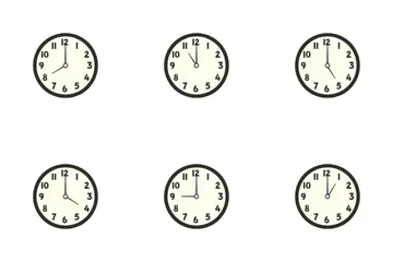 Elementos del reloj de tiempo Paquete de Iconos