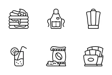 Esenciales para la cafetería Paquete de Iconos