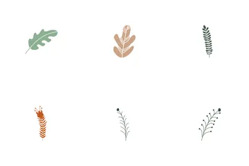 Elementos estéticos de plantas florais Icon Pack