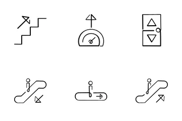 Escada rolante e elevador Pacote de Ícones