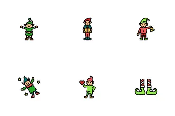 Personnage mignon de Noël elfe Icon Pack