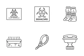 Eliminação de risco biológico Pacote de Ícones