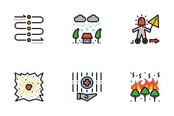 Emergency And Disaster Management Color Icon Pack