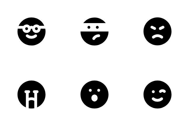 Vector SET-81 Social Media Avatar Emoticon Smiley Emoji Ícone