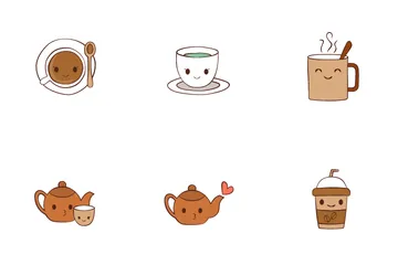 Emoji de la hora del café Paquete de Iconos