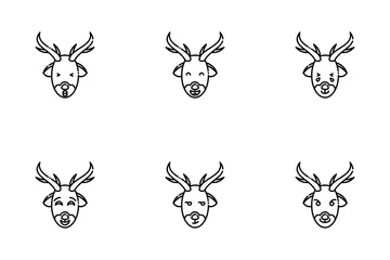 Cerf Emoji Pack d'Icônes