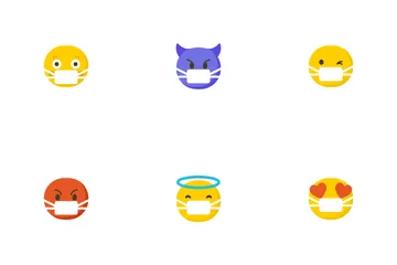 Emoji con mascarilla Icon Pack