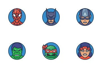 Emoji de super-heróis e vilões Pacote de Ícones