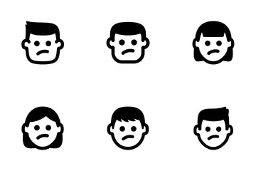 Male man boy black tone people - Avatar & Emoticons Icons